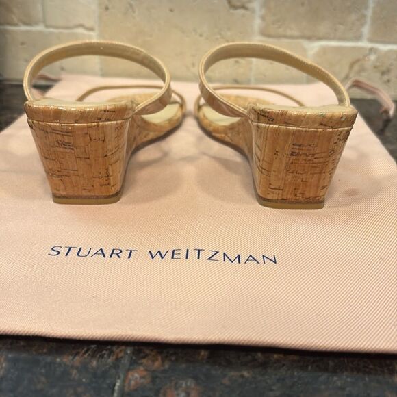 NWT Stuart Weitzman Tan Wedge Sandals/Dust Bag 5 - Picture 4 of 7